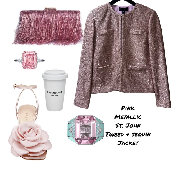 St. John Jackets & Blazers - Pink Tweed & Sequins St. John Blazer
